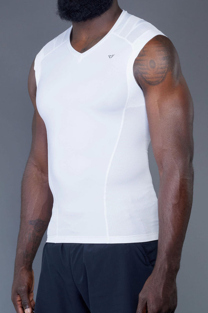 Under Armour Mens M Sleeveless Crew Neck Compression Athletic Tank Top Navy